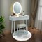 Touch Screen Vanity Makeup Table Stool Set with Lighted Mirror